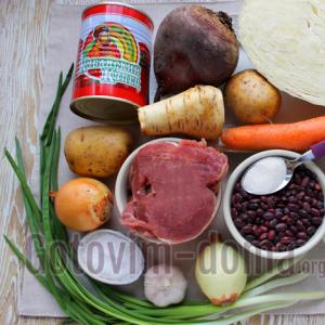 Вкусный и сытный борщ сибирский с мясом – пошаговый фото рецепт приготовления с квашеной капустой